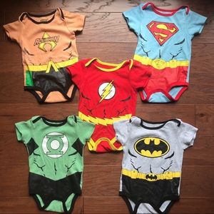 Justice League Onesies Set • 5 Pieces • Size 24 Months
